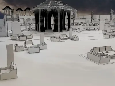 Exterior Design Beach Resort Layout a541 3D model