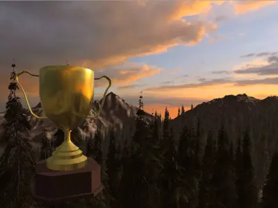Trophy cup Low-poly 3D model