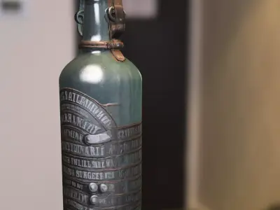 Steampunk Glass Bottle  Low-poly 3D model