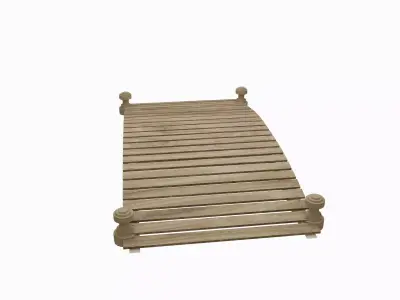 wood bridge waterway F22 3D model