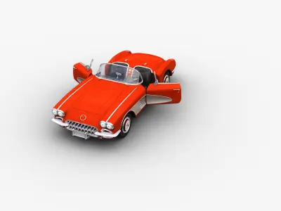 Car With interior 44 Low-poly 3D model