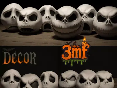 Jack Skellington Halloween Decor  6 Spooky Variants 3D print model