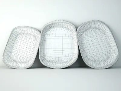 Sun Bleached Wood Trays 3D model