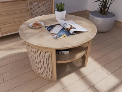 Coffee table rattan  3D model