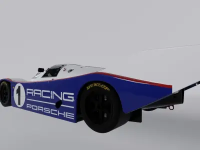 Porsche 962 C Short Tail SPORT CAR VINTAGE  Low-poly 3D model