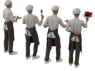 Male Chef Character  Low-poly 3D model