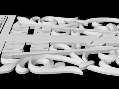 Central decor ornament for furniture 3D model 529