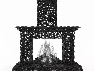 3D Christmas Fireplace Model 3D print model