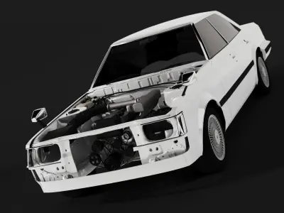 Toyota Mark II GX61 HARDTOP  Low-poly 3D model