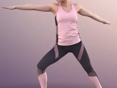 Juliette 10823 - Woman In Yoga Pose Low-poly 3D model