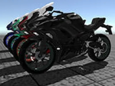 Low poly  Motor Bike  3D model