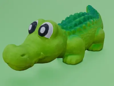 Toy Crocodile 3D Model Low-poly 3D model