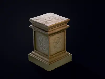 Greek pedestal 3d model Free low-poly 3D model