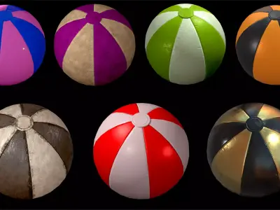 Beach ball low poly Low-poly 3D model
