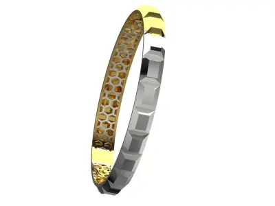 gold stl 3dm Bracelet a Flow of Shine and Modern Design bg0059 3D print model