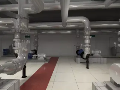 Industrial Pump Room 3D model