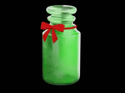 Green Christmas Jar Low-poly 3D model