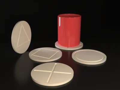 Playstation Button coasters 3D print model