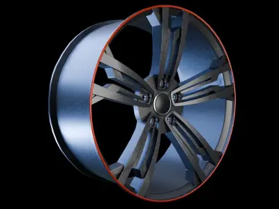 Awesome Rim and Tire 03 Low-poly 3D model