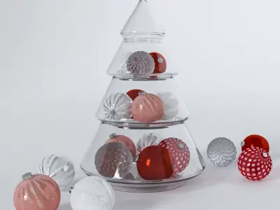 Glass decoration and Christmas balls 3D model