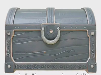 Realistic Antique Treasure Chest Model Low-poly 3D model