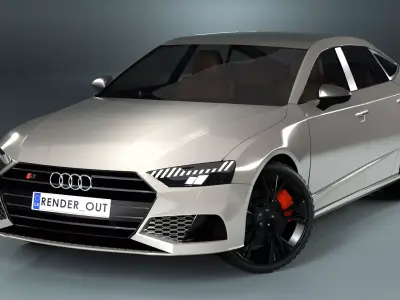 Audi S7 2020 hight resolution low-poly model  A8  A7 RS7 Low-poly 3D model