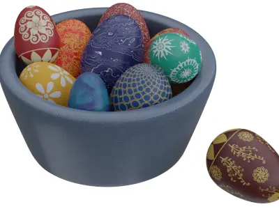 Easter decor egg rabbit 3D model