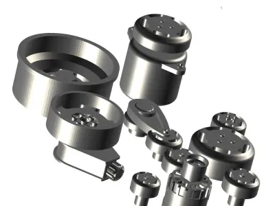 Billet Engine Pulleys Dress Up with Accesories Tru Track style 3D print model