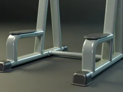 Power tower dip station PBR Low-poly 3D model