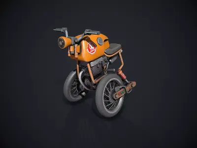 Crazy Bike Low-poly 3D model