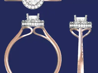 Diamond ring jewelry 3D print model