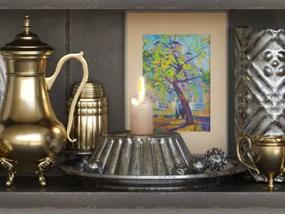 Classic set of kitchen ware 3D model