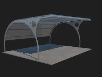 Metal Carport 3D model Free 3D model