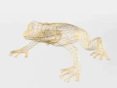 Golden Frog Low-poly 3D model