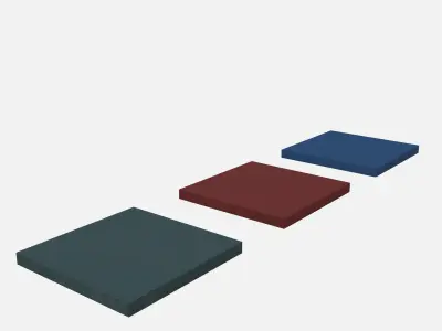 Rubber tiles 500x500x40 Low-poly 3D model