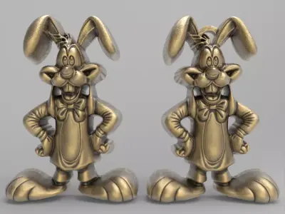 Goofy Bunny Easter Decor STL File for 3D Printing  3D print model