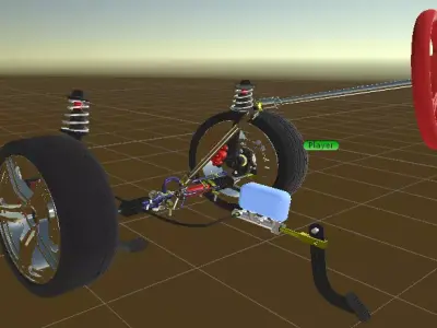 suspension  braking  and steering system Low-poly 3D model