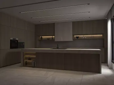 modern kitchen Low-poly 3D model