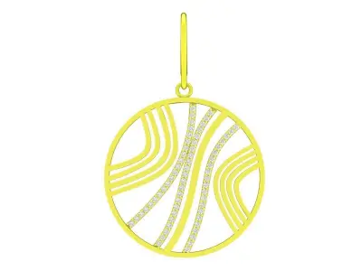 A4714 Diamond Fashion Round Drop Earrings 3D Model 3D print model