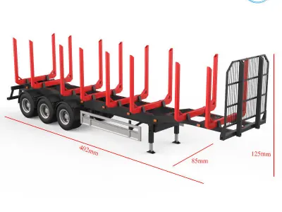 Trailer for Carrying Logs 3D print model