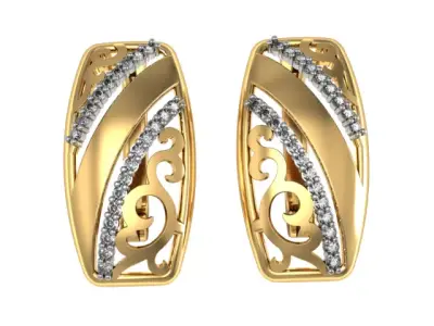 Earrings carved pattern set 3D print model