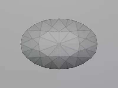 Oval Diamond Ideal Cut 3D model