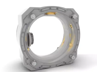 Futuristic Portal Ring Model Pack with LED Lights Low-poly 3D model