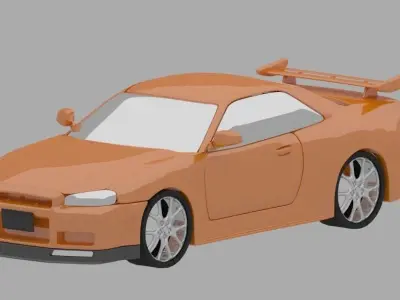 Nissan Skyline Low-poly 3D model