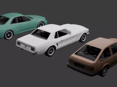 Car Pack Vehicle Collection Optimized GameReady Low-poly 3D model