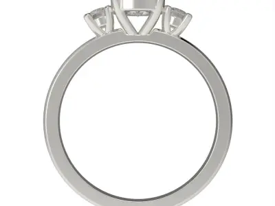 Cushion engagement ring 3D print model