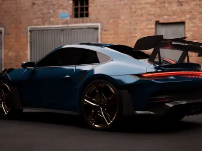 Low poly Porsche 911 992 GT3 RS 2022 without logo Low-poly 3D model