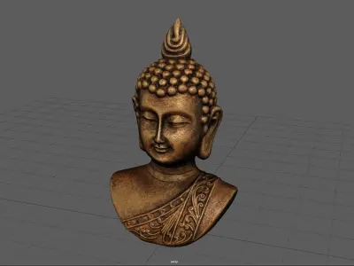 Cooper buddha head Low-poly 3D model