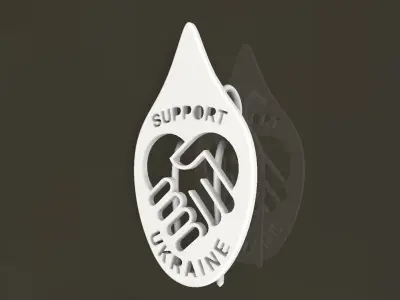 SUPPOERT Ukraine badge 2 Free 3D print model