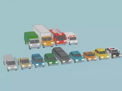 Low Poly Vehicle Pack Lite Low-poly 3D model